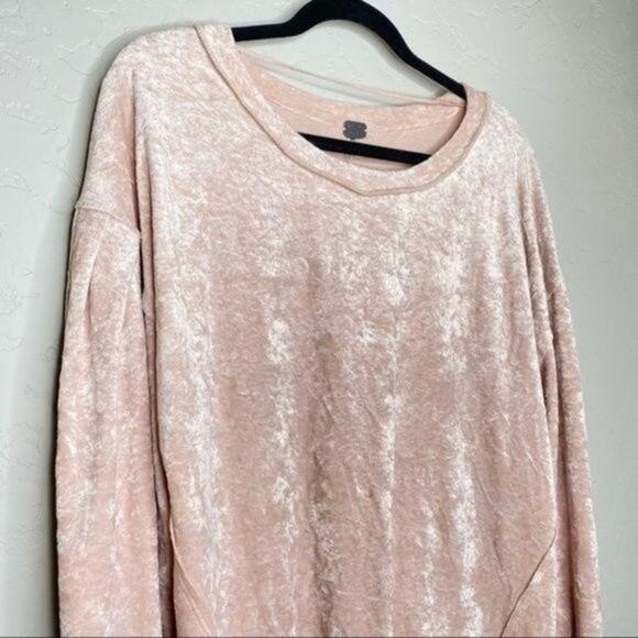 We the Free Pink Milan Velour Pullover Sweater Medium - Picture 2 of 9